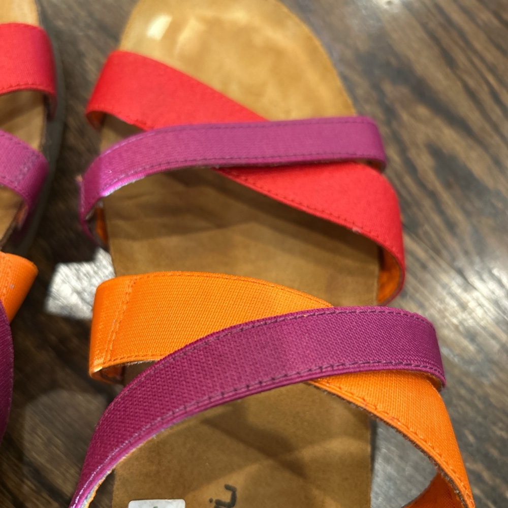 Naot Women's Sandals in Orange and Purple. Cute and comfortable!